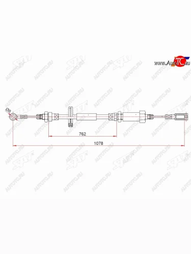 Трос ручного тормоза SAT CITROEN Jumper ( 230,  244) (1994-2006), Peugeot Boxer  250 (2006-2014)