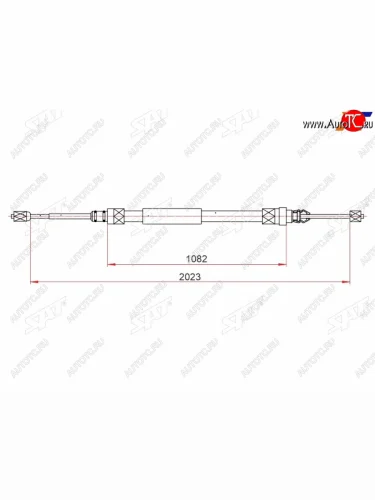 Трос ручного тормоза LH-RH SAT Renault Megane ( седан,  универсал,  хэтчбэк 5 дв.) (2002-2009)  дорестайлинг,  рестайлинг