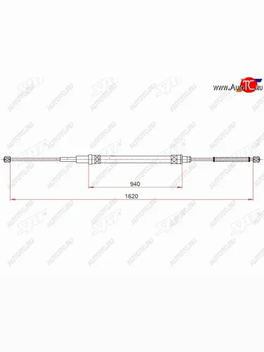 Трос ручного тормоза RH-LH SAT Skoda Octavia  Tour A4 1U2 (1997-2010) лифтбэк дорестайлинг, лифтбэк рестайлинг