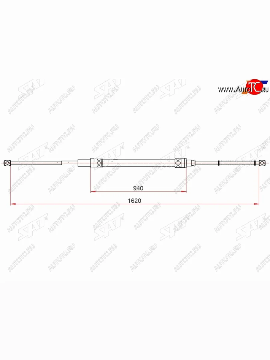 Трос ручного тормоза RH-LH SAT Skoda Octavia Tour A4 1U2 лифтбэк рестайлинг (2000-2010)  в Самаре Самарской области