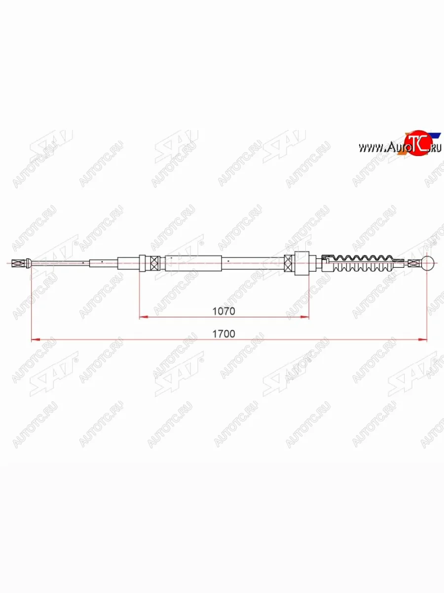 Трос ручного тормоза RH-LH SAT Audi A3 8L1 хэтчбэк 3 дв. дорестайлинг (1996-2000)  в Керчи Республика Крым