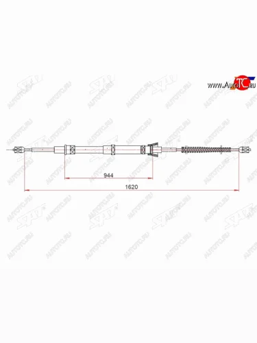 Трос ручного тормоза RH-LH SAT Skoda Octavia  Tour A4 1U2 (1997-2000) лифтбэк дорестайлинг
