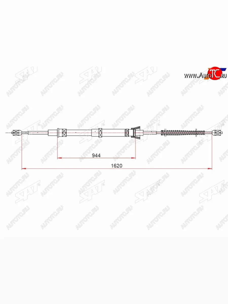 Трос ручного тормоза RH-LH SAT Skoda Octavia Tour A4 1U2 лифтбэк дорестайлинг (1997-2000)  в Перми Пермском крае