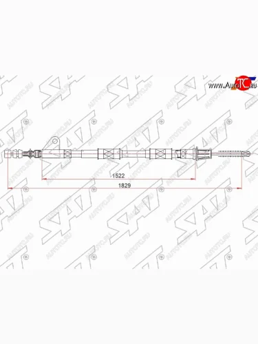 Трос ручного тормоза LH SAT (барабанные тормоза) Toyota Avensis  T220 седан (1997-2001) дорестайлинг