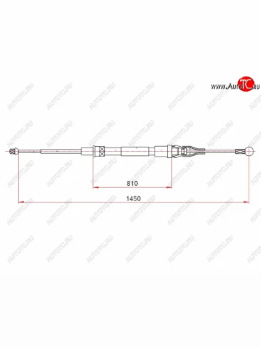 Трос ручного тормоза SAT Skoda Octavia  A5 (2004-2008), Skoda Yeti (2009-2018), Volkswagen Golf ( 5 Mk5,  6 Mk6) (2003-2014), Volkswagen Jetta  A5 (2005-2011)