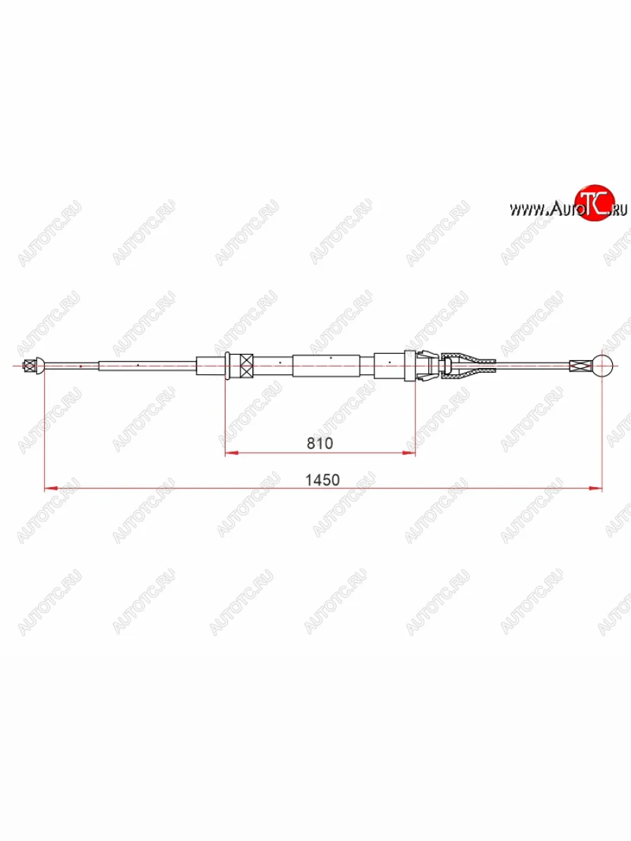 Трос ручного тормоза SAT  Skoda Octavia (2004-2008), Skoda Yeti (2009-2018), Volkswagen Golf (2003-2014), Volkswagen Jetta (2005-2011)  в Керчи Республика Крым