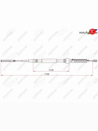 Трос ручного тормоза LH-RH SAT Volkswagen Passat ( B3,  B4) (1988-1996) седан, универсал