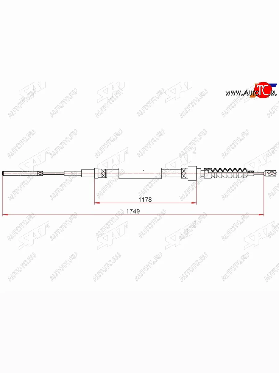 Трос ручного тормоза LH-RH SAT Volkswagen Passat B3 седан (1988-1993)  в Перми Пермском крае