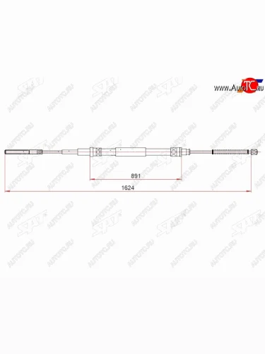 Трос ручного тормоза LH-RH SAT Volkswagen Passat  B4 (1993-1996) седан, универсал