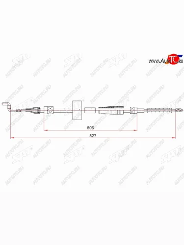 Трос ручного тормоза LH-RH SAT Volkswagen Transporter  T4 (1990-2003) дорестайлинг, рестайлинг