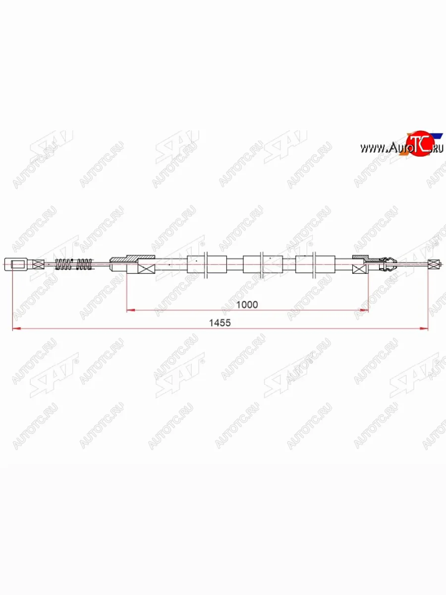 Трос ручного тормоза SAT Volkswagen Transporter T3 (1979-1990)  в Перми Пермском крае