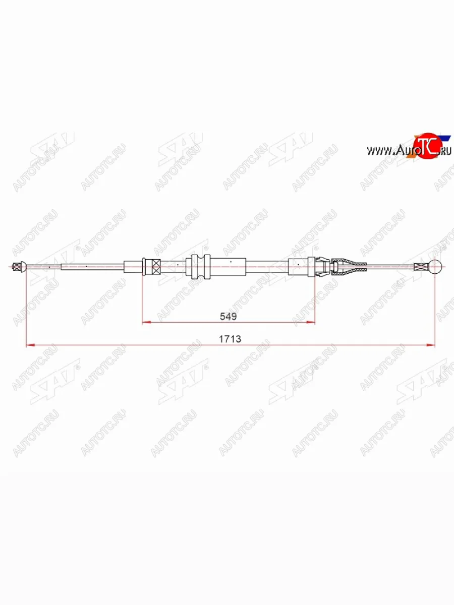 Трос ручного тормоза LH-RH SAT Volkswagen Caddy 2K дорестайлинг (2003-2010)  в Воронеже Воронежской области