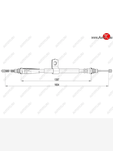 Трос стояночного тормоза RH SAT Nissan Micra  K12 (2002-2010) 5 дв. дорестайлинг, 5 дв. 2-ой рестайлинг