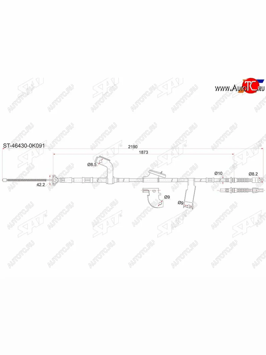 Трос стояночного тормоза LH SAT Toyota Hilux AN10,AN20 дорестайлинг (2004-2008)  в Самаре Самарской области
