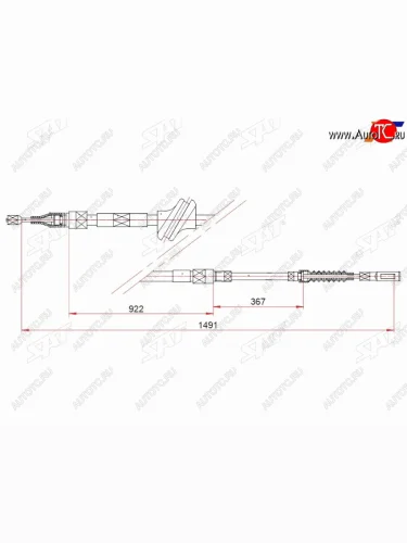 Трос ручника LH-RH SAT  Audi A6 C4 универсал (1994-1997)
