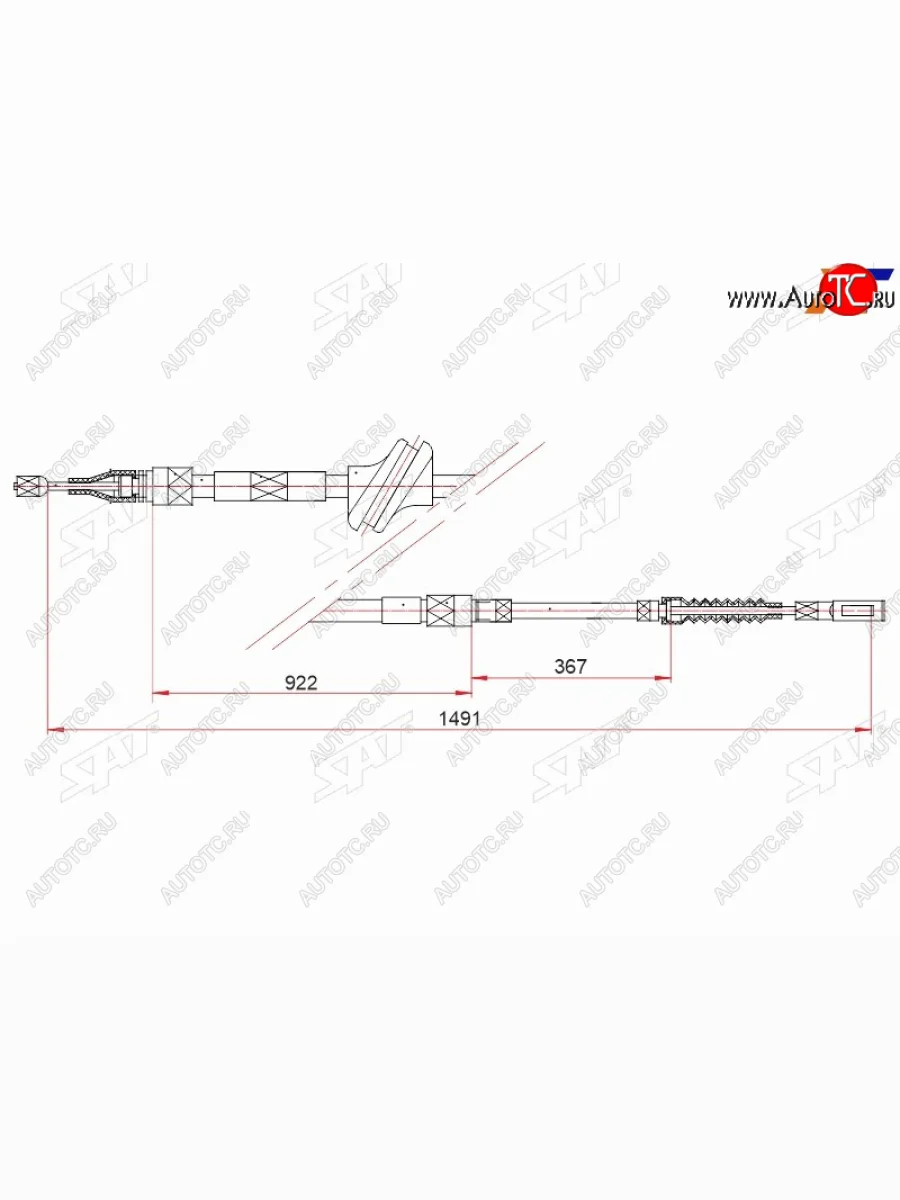 Трос ручника LH-RH SAT  Audi A6 C4 универсал (1994-1997)  в Перми Пермском крае
