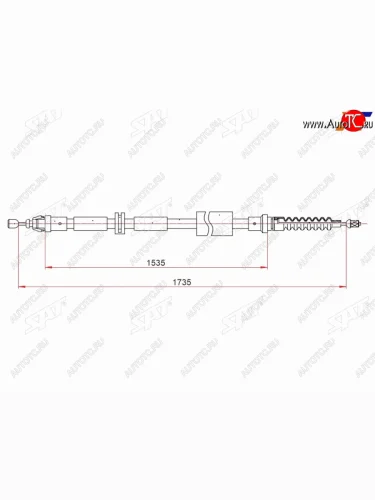 Трос ручника SAT  Ford Mondeo (2000-2007) Mk3,B4Y дорестайлинг, седан, Mk3,BWY дорестайлинг, универсал, Mk3,B4Y рестайлинг, седан, Mk3,BWY рестайлинг, универсал