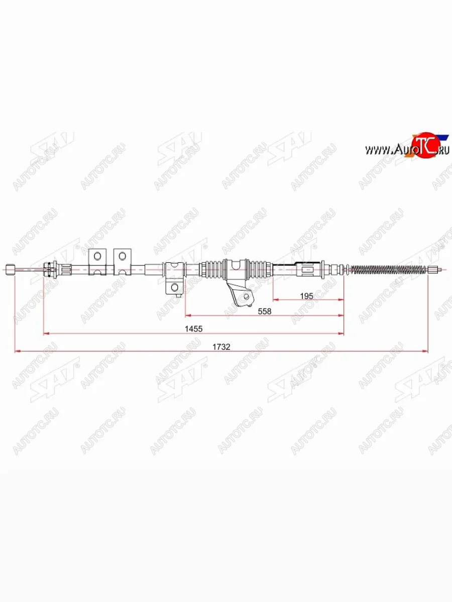 Трос ручника RH SAT  Mitsubishi Pajero 3 V70 дорестайлинг (1999-2003)  в Воронеже Воронежской области