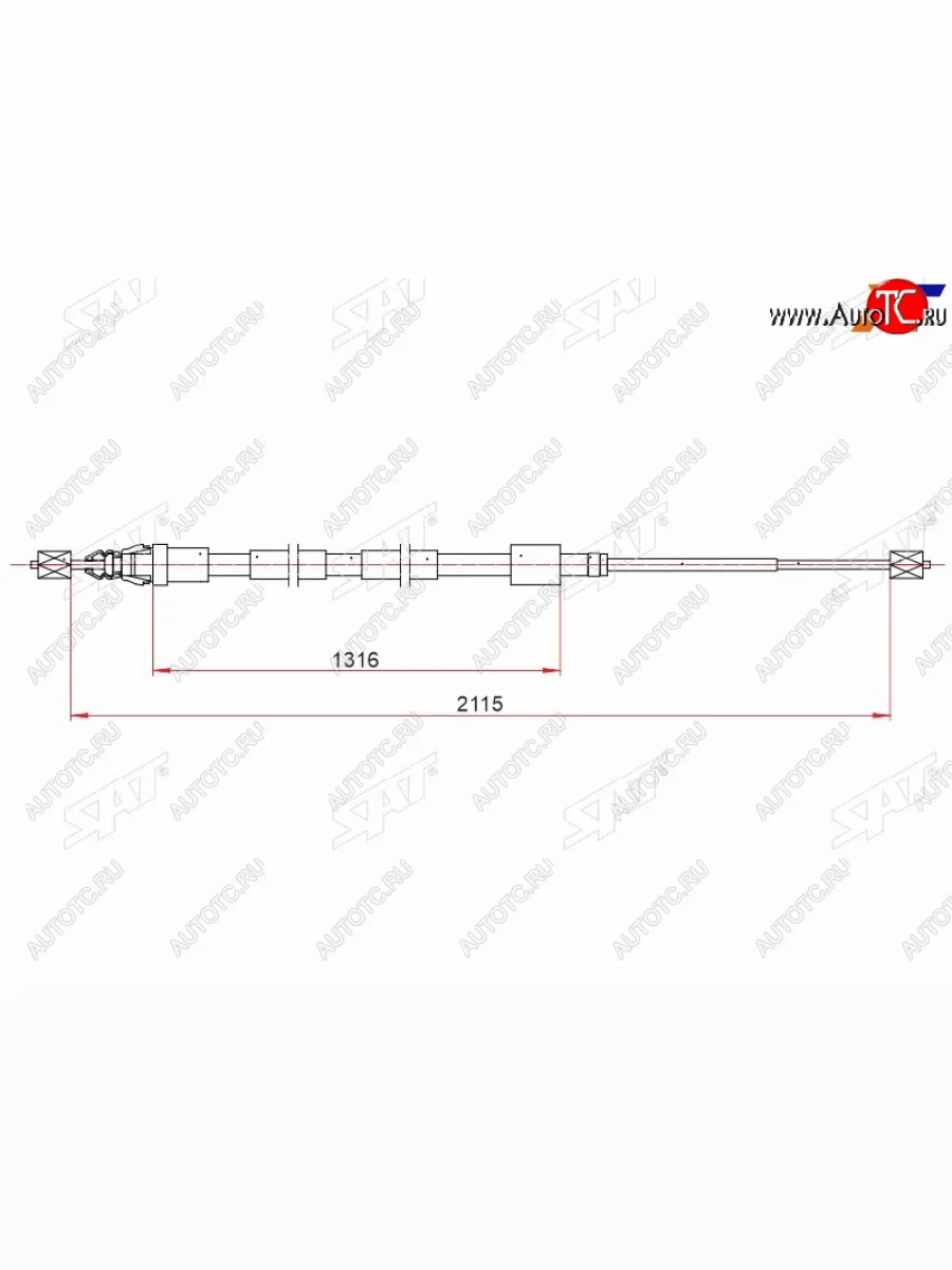 Трос ручника SAT   CITROEN C4 (2004-2011), Peugeot 307 (2001-2008)  в Воронеже Воронежской области