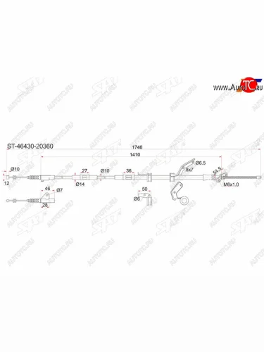 Трос ручника 4WD LH SAT Toyota Caldina  T190 - Corona Premio  T210