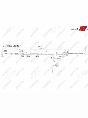 Трос ручника LH SAT Toyota LiteAce  R40,50 (1996-2007)