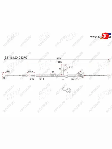 Трос ручника RH SAT Toyota LiteAce  R40,50 (1996-2007)