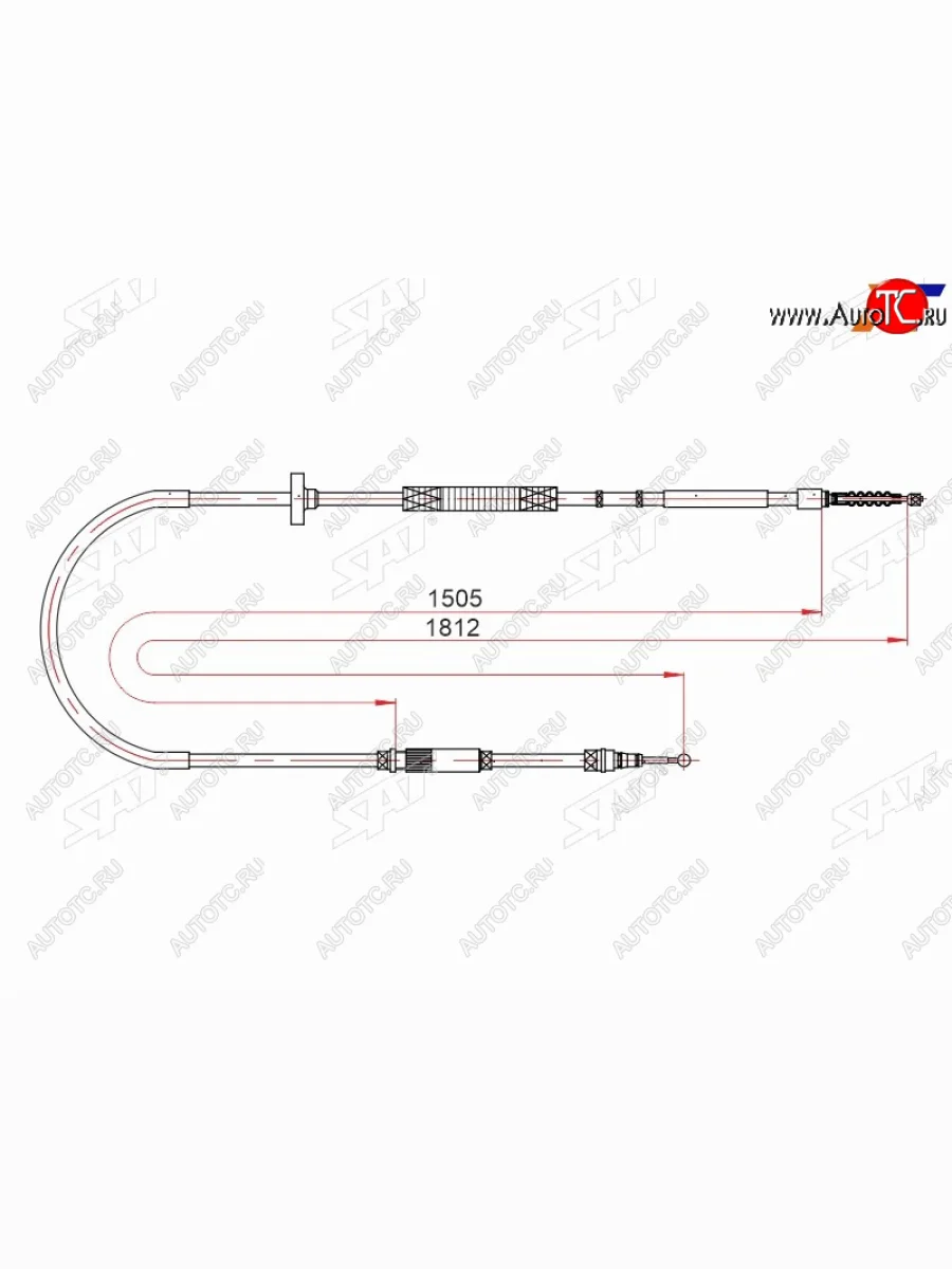 Трос ручника SAT  Audi A4 B6 седан (2000-2006)  с доставкой в г. Керчь