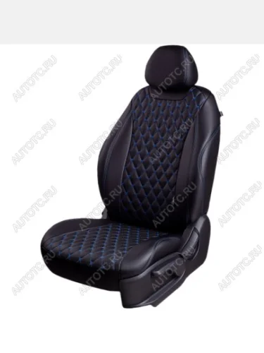 Комплект чехлов для сидений (РЗСиС 60/40 3Г Орегон) БАЙРОН ст БАЙРОН Lord Autofashion (черный, вставка черная, строчка синяя) Opel Mokka  дорестайлинг (2012-2016)