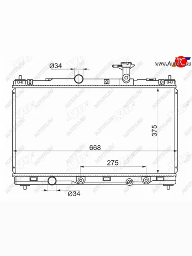 Радиатор SAT Suzuki SX4 JYB, JYA хэтчбэк дорестайлинг (2013-2016)