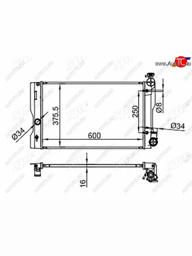 Радиатор SAT (применимо для Daihatsu Altis 06-10) Toyota Corolla E150 седан дорестайлинг (2006-2010)