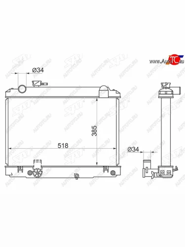 Радиатор SAT (применимо для Тoyota Dyna 95-99) Toyota Town Ace 3 (1996-2008)