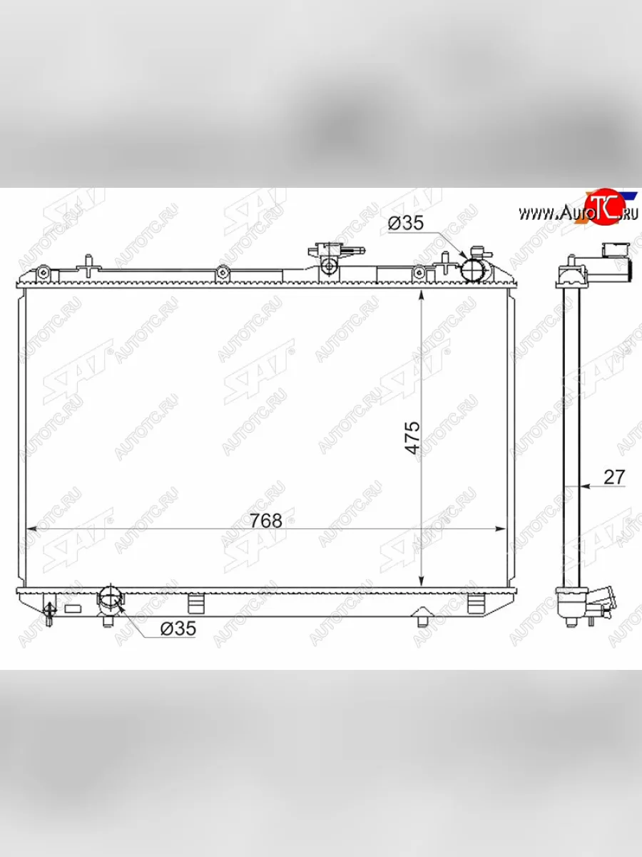 Радиатор SAT Toyota Highlander XU40 рестайлинг (2010-2013)  в Самаре Самарской области