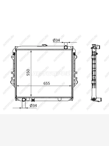 Радиатор SAT Toyota Hilux AN120 дорестайлинг (2016-2020)