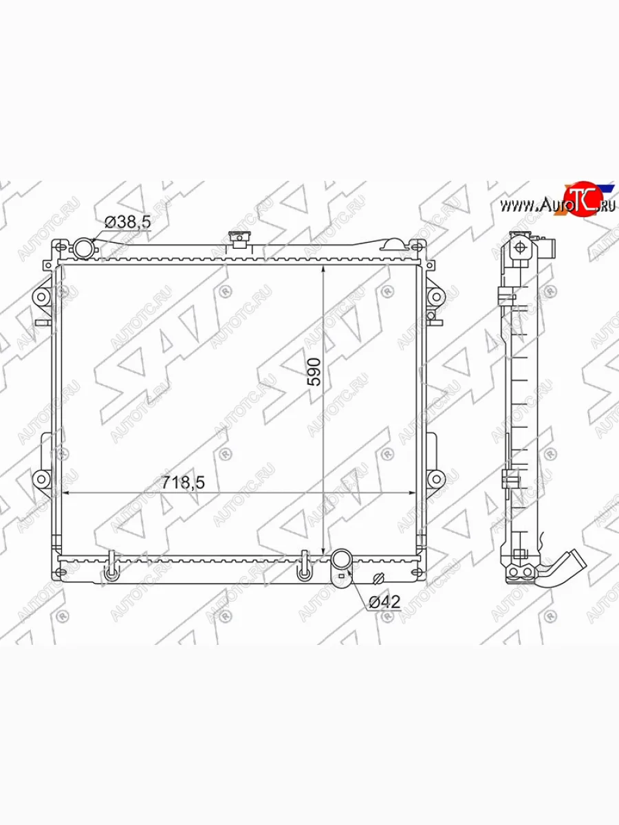 Радиатор SAT Lexus LX570 J200 дорестайлинг (2007-2012)  с доставкой в г. Керчь