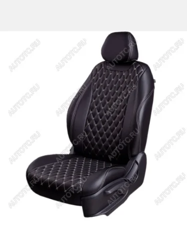 Комплект чехлов для сидений (РЗС 40/20/40 2Г Орегон) БАЙРОН ст БАЙРОН Lord Autofashion (черный, вставка черная, строчка бежевая) Лада ВАЗ Приора  2170 (2007-2014) седан дорестайлинг
