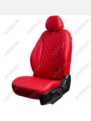 Комплект чехлов для сидений (ЦЗС 2П Орегон) БАЙРОН ст БАЙРОН Lord Autofashion (красный, вставка красная, строчка красная) Лада ВАЗ 2110 седан (1995-2007)