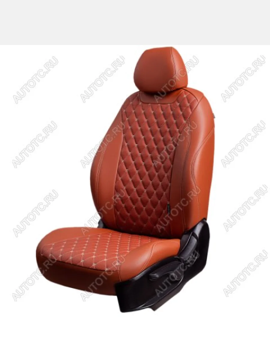 Комплект чехлов для сидений (3 дв. ЦЗС 2Г Орегон) БАЙРОН ст БАЙРОН Lord Autofashion  Лада ВАЗ нива 4х4 (2019-2021) 2121 (коричневый, вставка коричневая, строчка бежевая)  в Самаре Самарской области