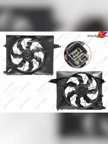 Диффузор радиатора в сборе SAT Hyundai Santa Fe DM рестайлинг (2015-2019)