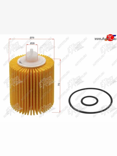 Фильтр масляный (картридж) EXCEL JAPAN Lexus RX350 AL10 дорестайлинг (2008-2012)