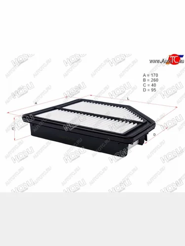 Фильтр воздушный HOSU Honda CR-V  RE1,RE2,RE3,RE4,RE5,RE7 (2007-2012) дорестайлинг, рестайлинг