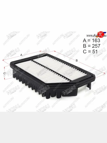 Фильтр воздушный HOSU KIA Ceed ( 2 JD,  3 CD) (2012-2025) дорестайлинг универсал, дорестайлинг, хэтчбэк, рестайлинг универсал, рестайлинг, хэтчбэк, универсал, хэтчбэк