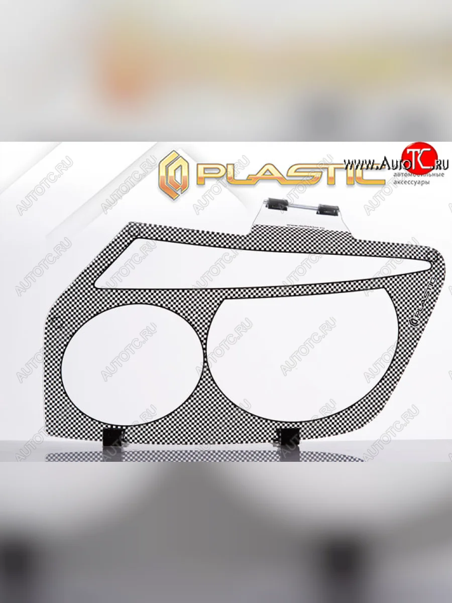 Защита фар CA-Plastic Уаз Патриот 23632 дорестайлинг пикап (2008-2014) (Шелкография черная)  в Перми Пермском крае