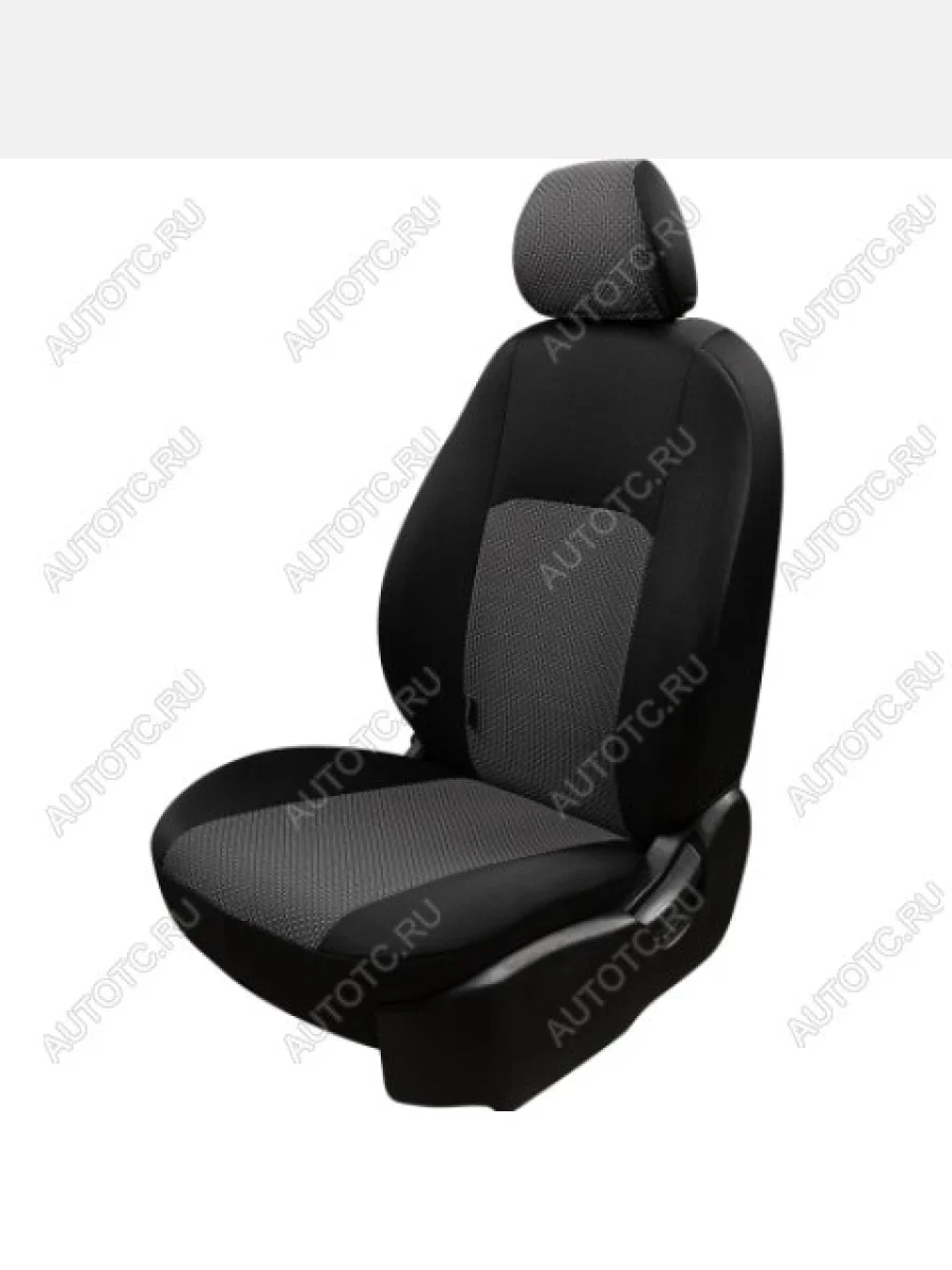 Комплект чехлов для сидений (РЗС 60/40 2П Жаккард) Дублин Lord Autofashion Geely MK (2006-2015) (черный, вставка Зигзаг серая)  в Перми Пермском крае