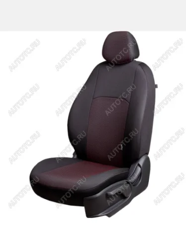 Комплект чехлов для сидений (РЗС 60/40 3Г Жаккард) Дублин Lord Autofashion (черный, вставка Ёж красная) KIA Soul PS дорестайлинг (2014-2016)