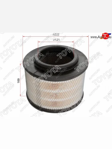 Фильтр воздушный TOYOTA Toyota Hilux ( AN10,AN20,  AN20,AN30,  AN120) (2004-2025) дорестайлинг, 1-ый рестайлинг,  2-ой рестайлинг, 2-ой рестайлинг