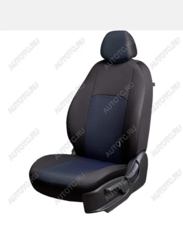 Комплект чехлов для сидений ( 1+2 места Жаккард) Дублин Lord Autofashion (черный, вставка Ёж синяя) Ford Transit цельнометаллический фургон (2014-2022)