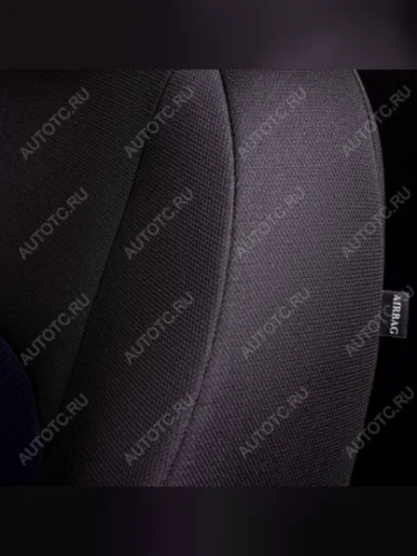 Комплект чехлов для сидений (к.Люкс РЗСиС 60/40+подлок. 2Г Жаккард) Дублин Lord Autofashion (черный, вставка Ёж синяя) Уаз Патриот 3163 5 дв. 2-ой рестайлинг (2017-2025)