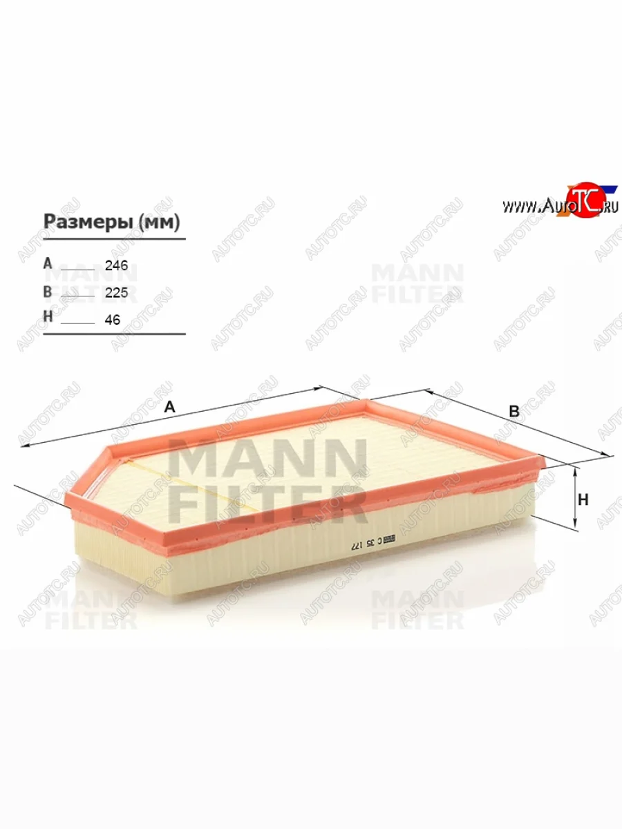 Фильтр воздушный MANN  Volvo  S60 ( RS,RH седан,  FS седан), S60 Cross Country, S80 ( AS60 седан,  AS60,AS90, AS95 седан,  AS40,AS70, AS90), V70, XC60, XC70  в Керчи Республика Крым