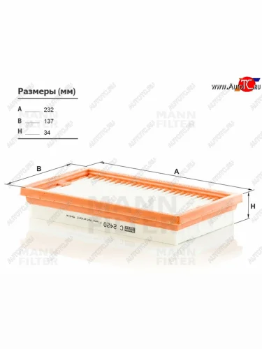 Фильтр воздушный MANN Nissan AD  Y12 - Wingroad  3 Y12
