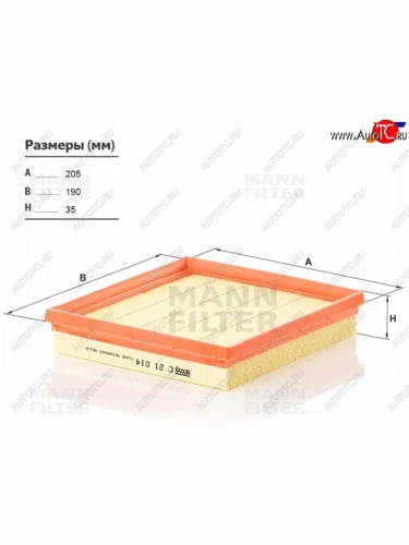 Фильтр воздушный MANN Skoda Fabia  Mk3 (2014-2018), Skoda Octavia ( A7,  A8) (2012-2022), Skoda Yeti (2013-2018), Volkswagen Golf ( 7 Mk7,  8 Mk8) (2012-2024), Volkswagen Jetta ( A6,  A7) (2015-2022), Volkswagen Polo  Mk5 6R,6C,61 (2015-2020)